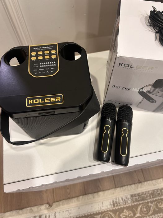 Караоке колонка с двумя микрофонами