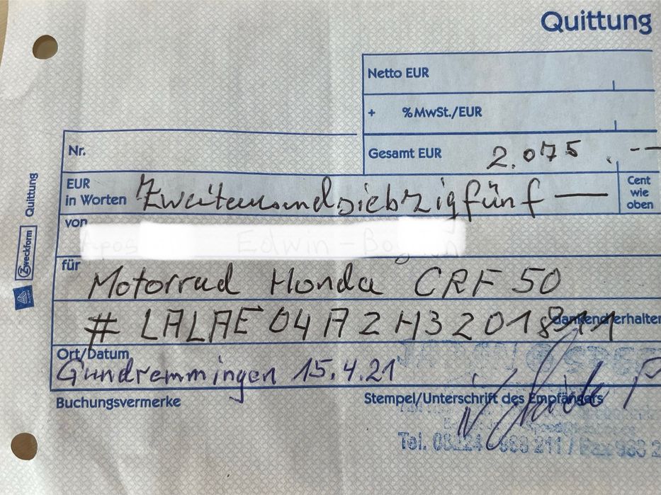 Motocicleta copii Honda CRF50F