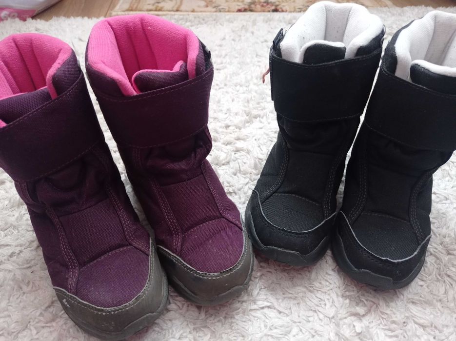 Cizme pentru fetiță, de iarnă , dechatlon, 2 perechi, mărimea 27 și 28
