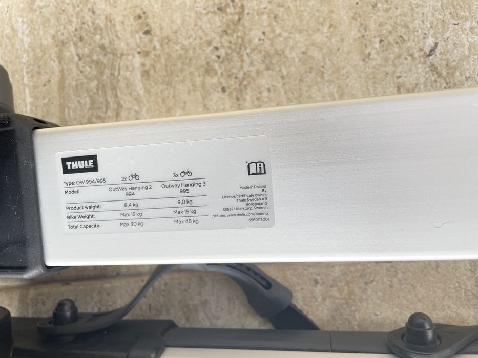 Suport bicicleta THULE cu prindere pe haion pentru 2 biciclete