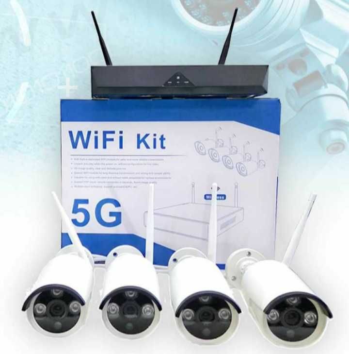 НОВО Комплект 4 IP камери -4 канална WiFi NVR+Wireless камери 5G