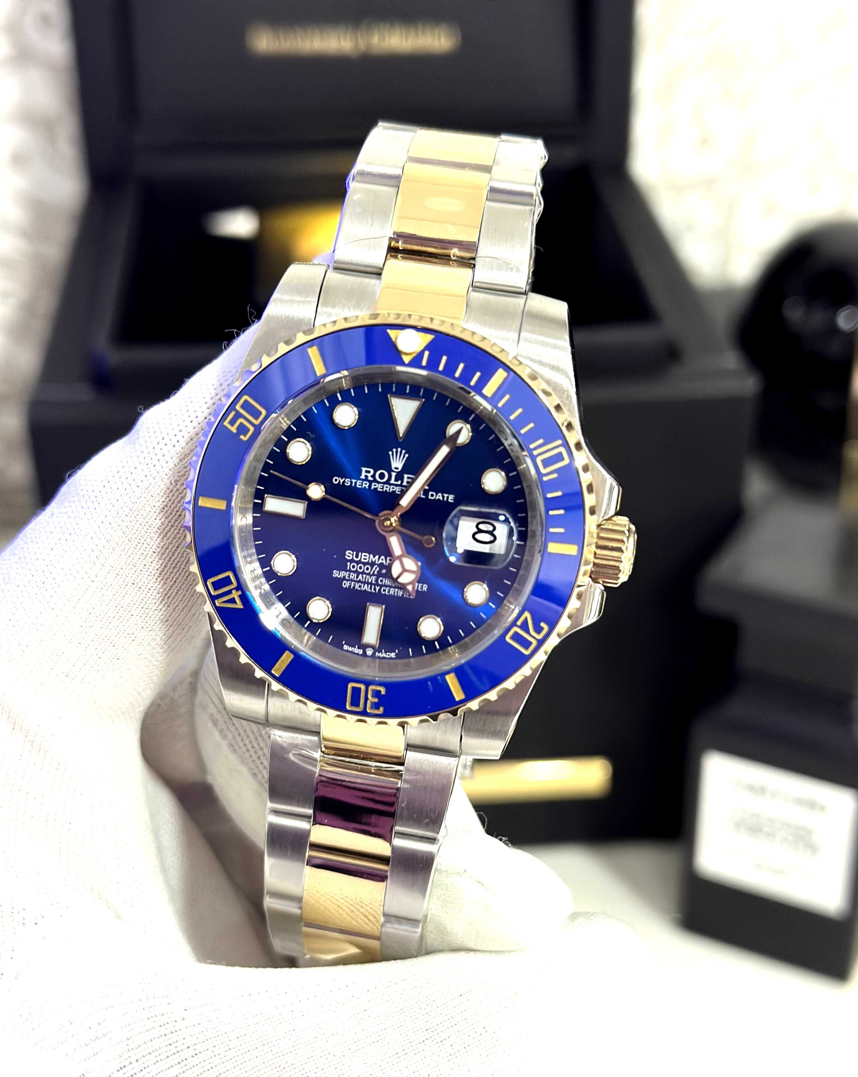 rolex submariner двуцветен син