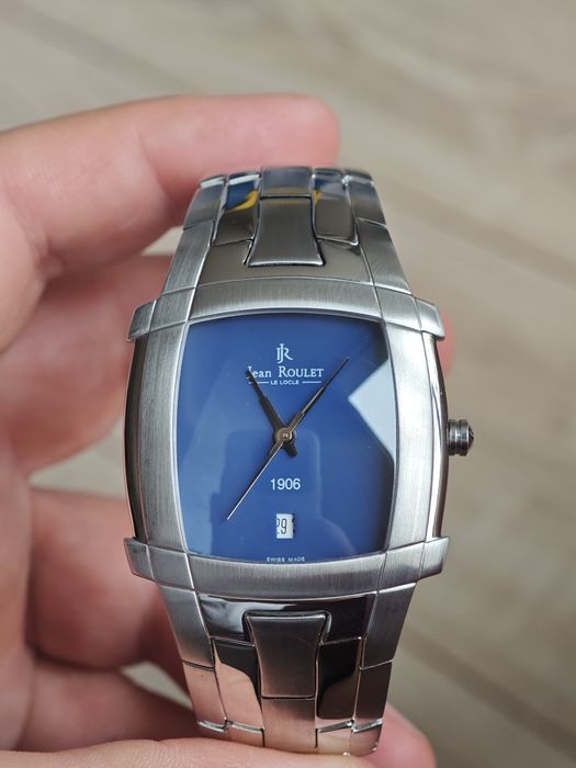 Чисто нов швейцарски часовник Jean Roulet Le Locle Cesar Bleu 30 метра