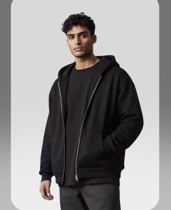 Hanorac negru bunbac