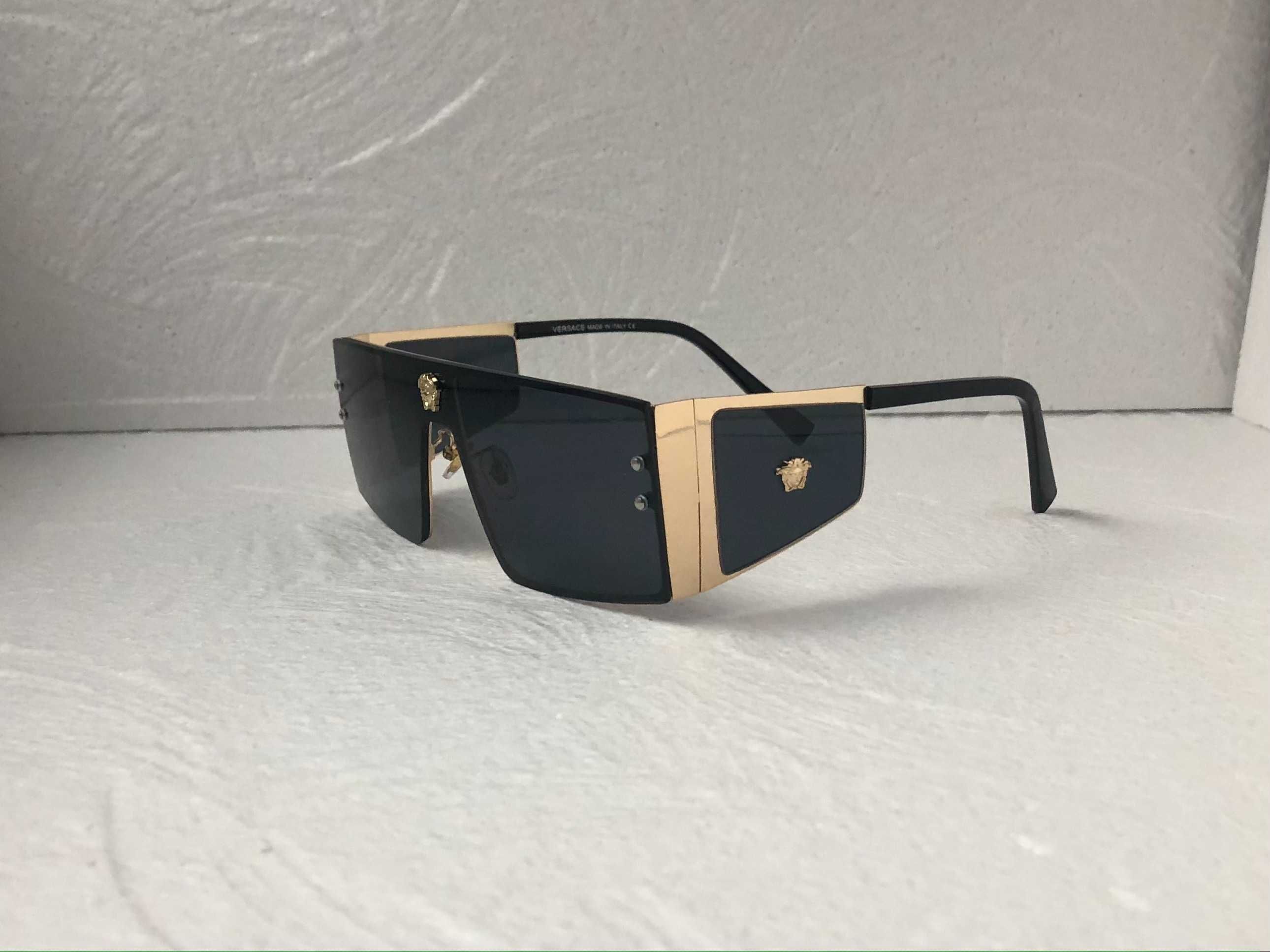 Versace Мъжки слънчеви очила маска Дамски слънчеви очила черни кафяви