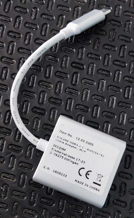 Adaptor video SECOMP USB3.1 C - DVI (24+5) M/F