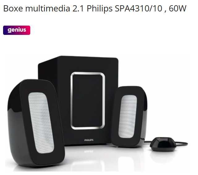 Boxe multimedia 2.1 Philips SPA4310/10 , 60W