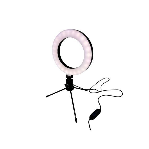 Lampa Circulara Ring Light pentru birou 16cm trepied telecomanda fir