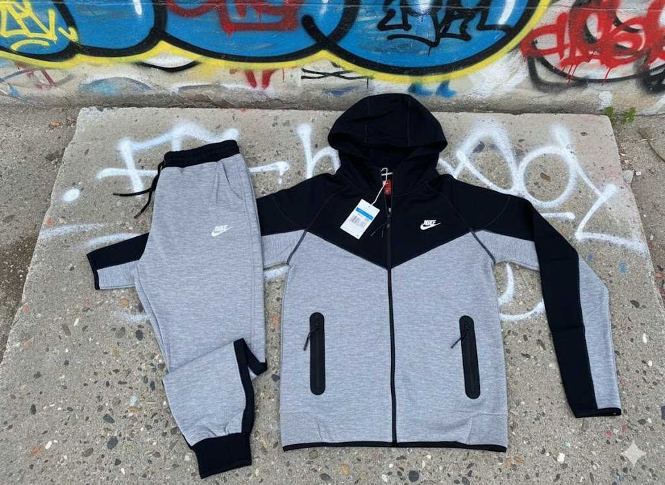 Trening Nike TECH Fleece 2024 Negru Gri Bumbac 100%
