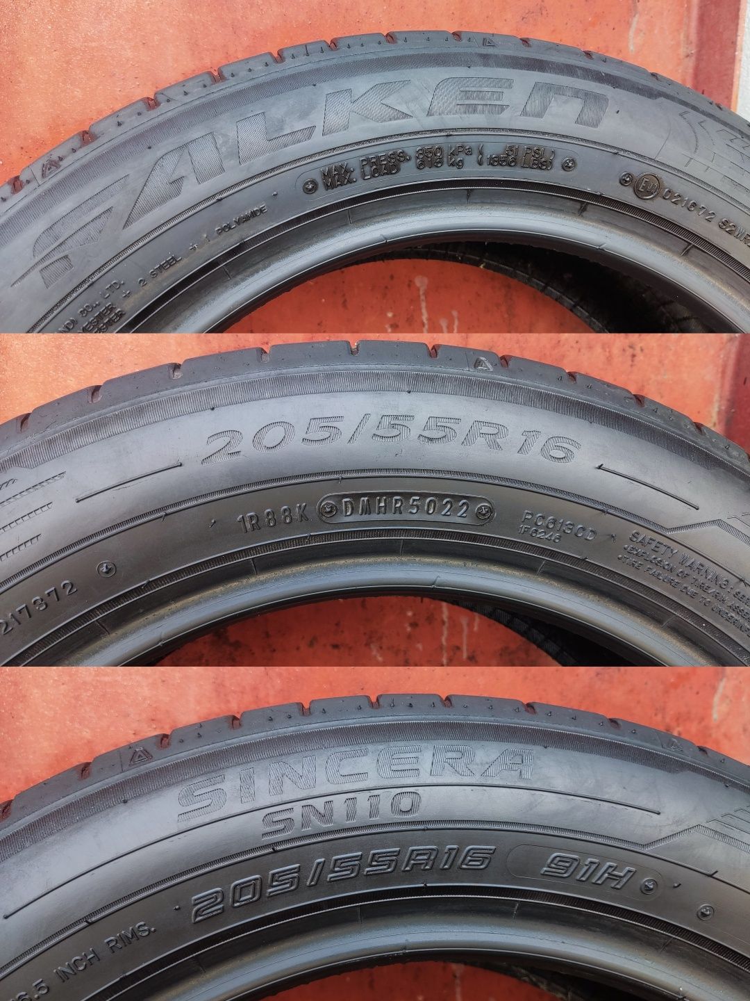 2бр. летни гуми 205/55/16 Falken, дот5023
dot22
6.7mm 
Добро състояние