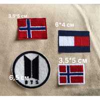 Нашивка патч на одежду, шеврон Hilfiger, Norway флаг, BTS k-pop, и др.
