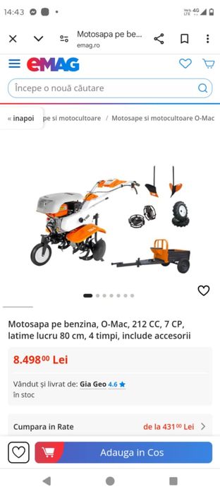 Vand motocultor nou