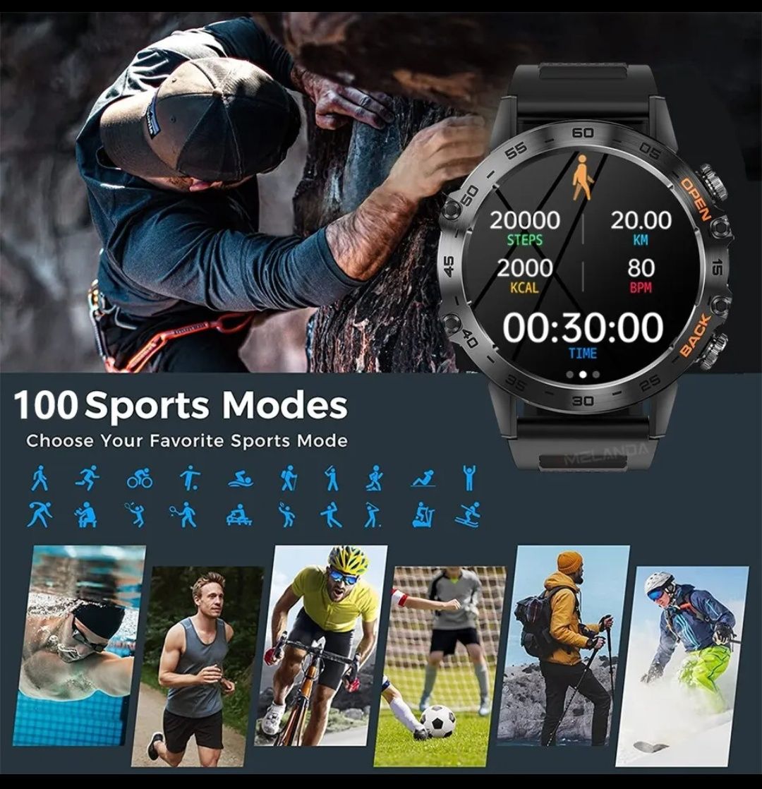 Smartwatch GT 4 Pro Apeluri BT , Funcții Sport 2 curele Metal +Silicon