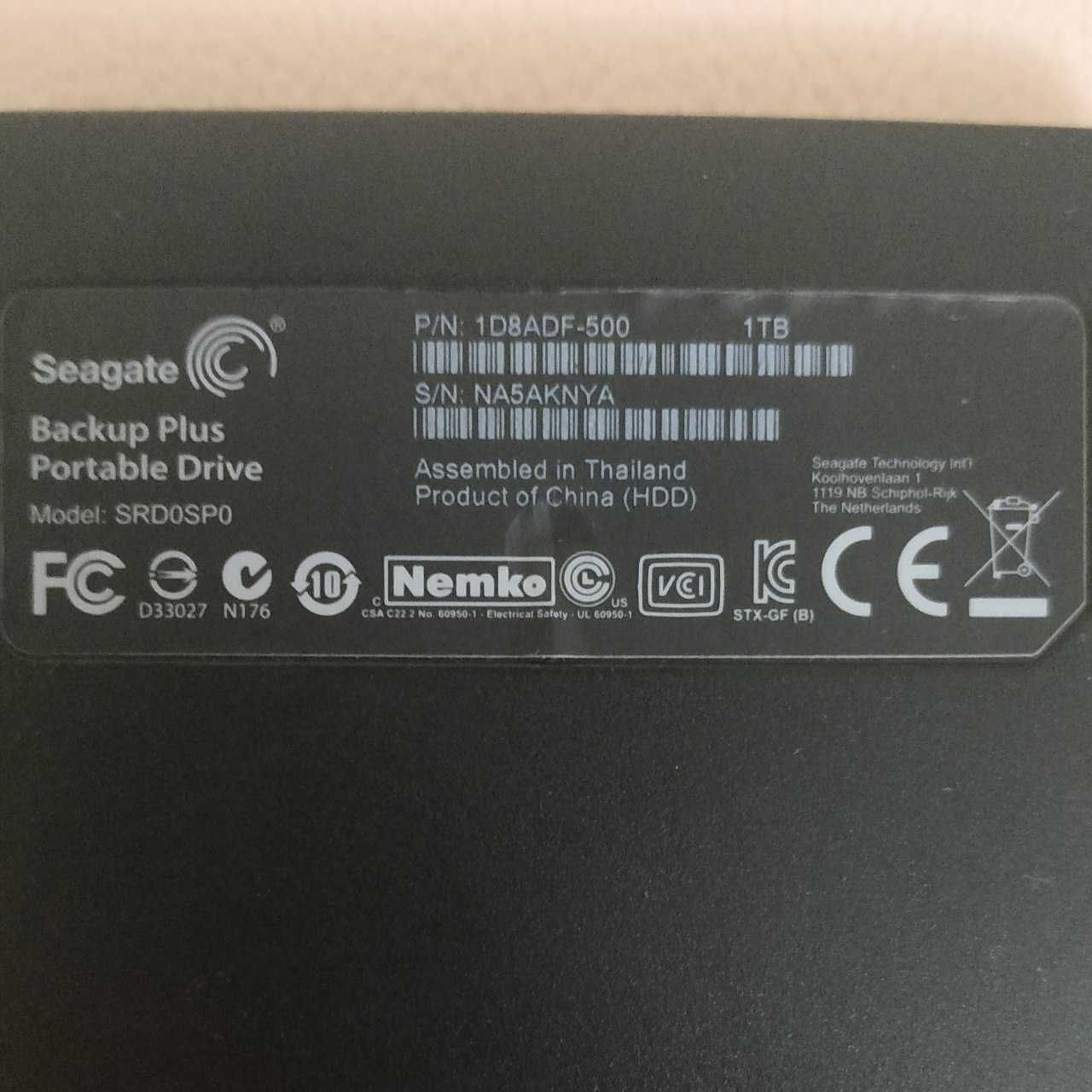 Жесткий диск Seagate Backup Plus 1TB