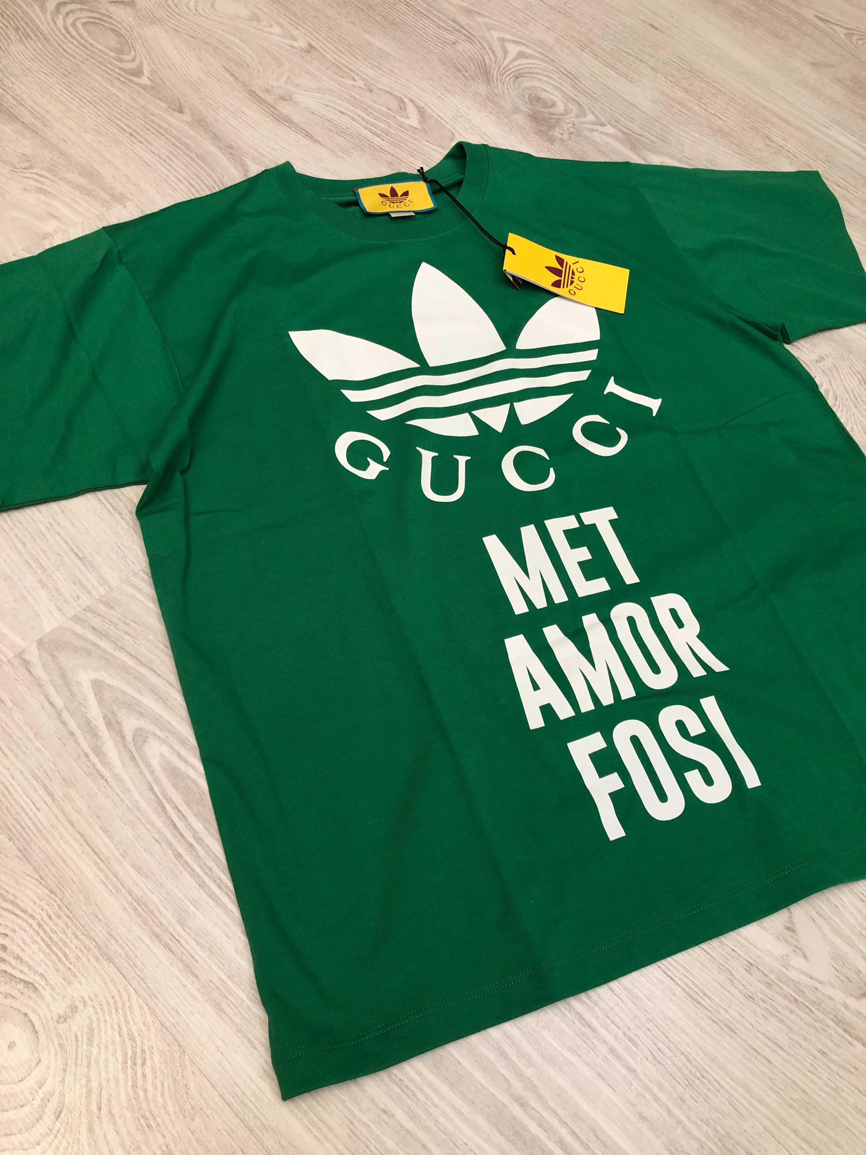 Gucci vs Adidas tricou, M-L oversize, original, retail 520 euro