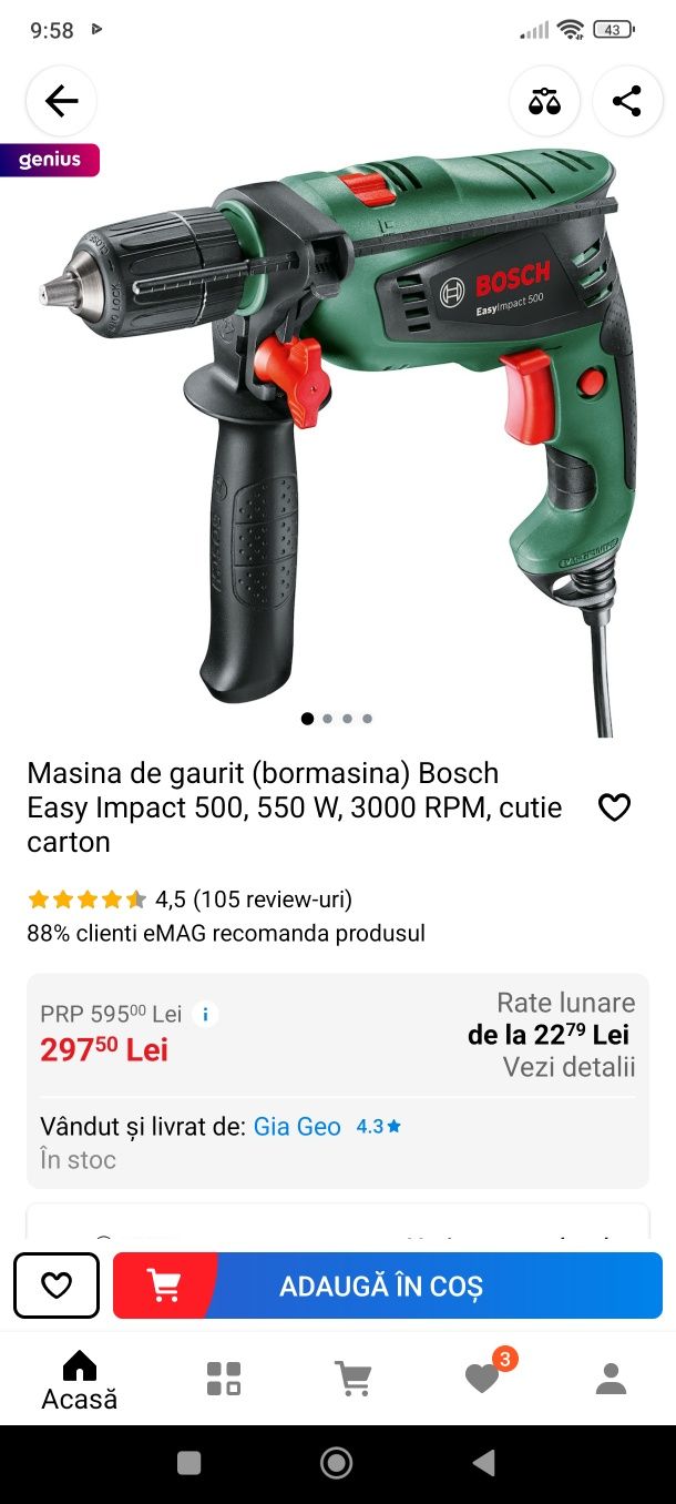 Mașină de gaurit Bosch