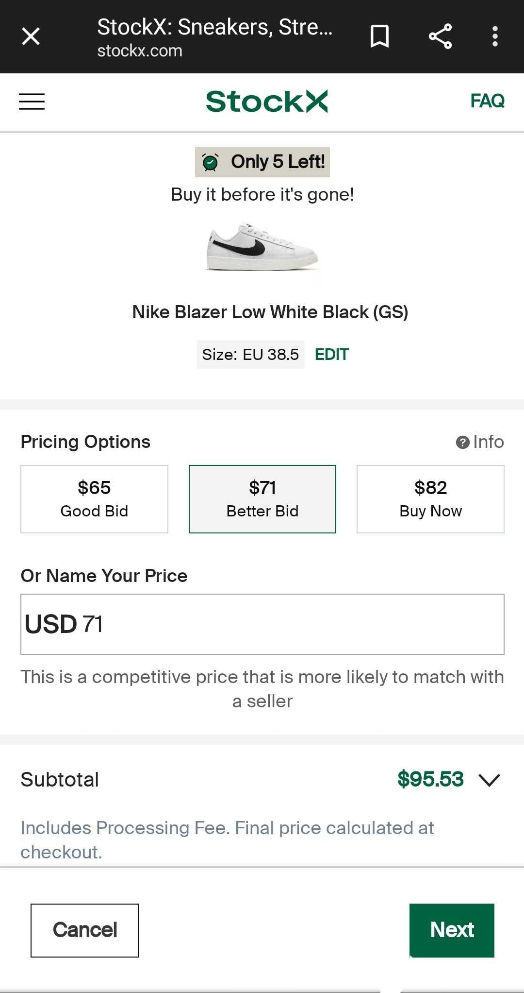 Adidasi Nike blazer low white black gs