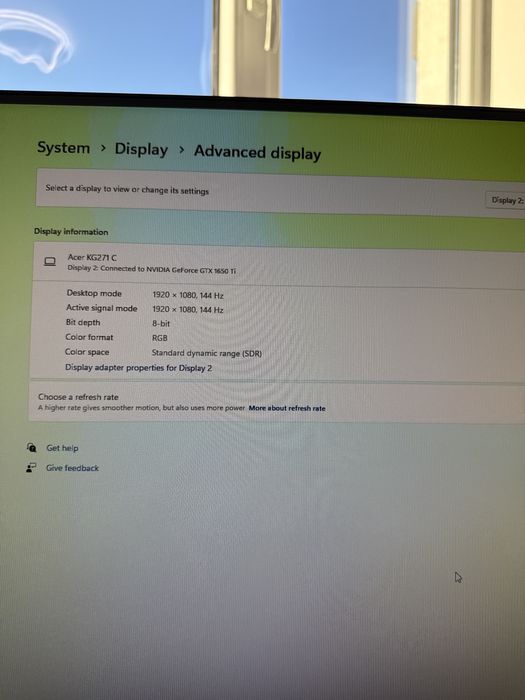 Monitor Acer 27” Full HD 144hz