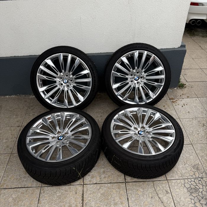 Jante 20" BMW Seria 7 G11/G12, Chrome OEM cu Anvelope Iarna 2024