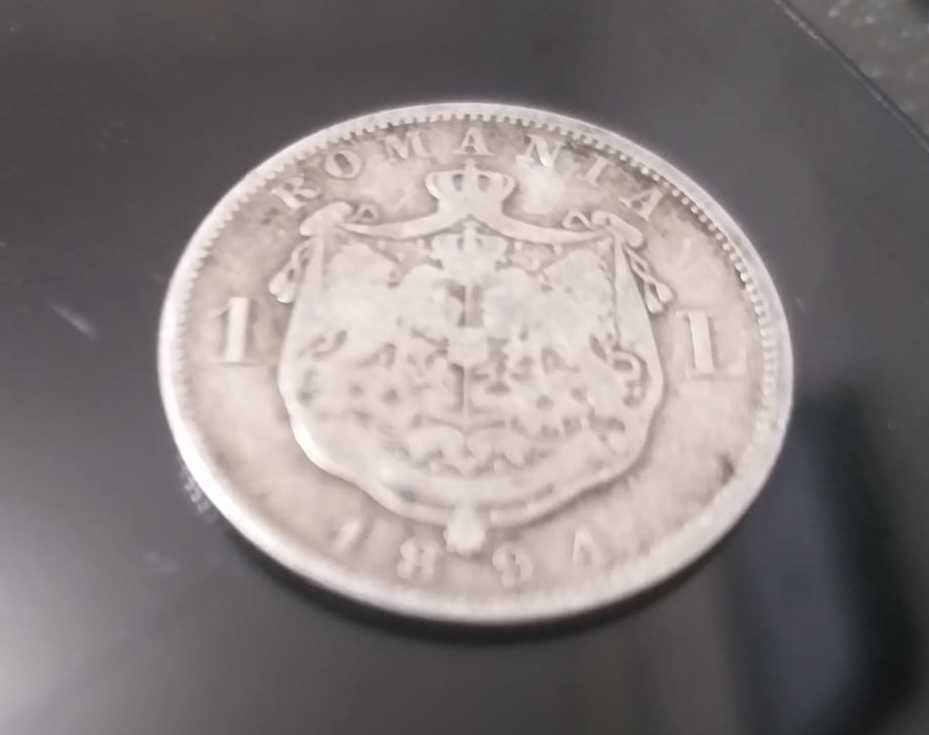 Vand Moneda De Argint 1 Leu 1894 CAROL I Necurățată