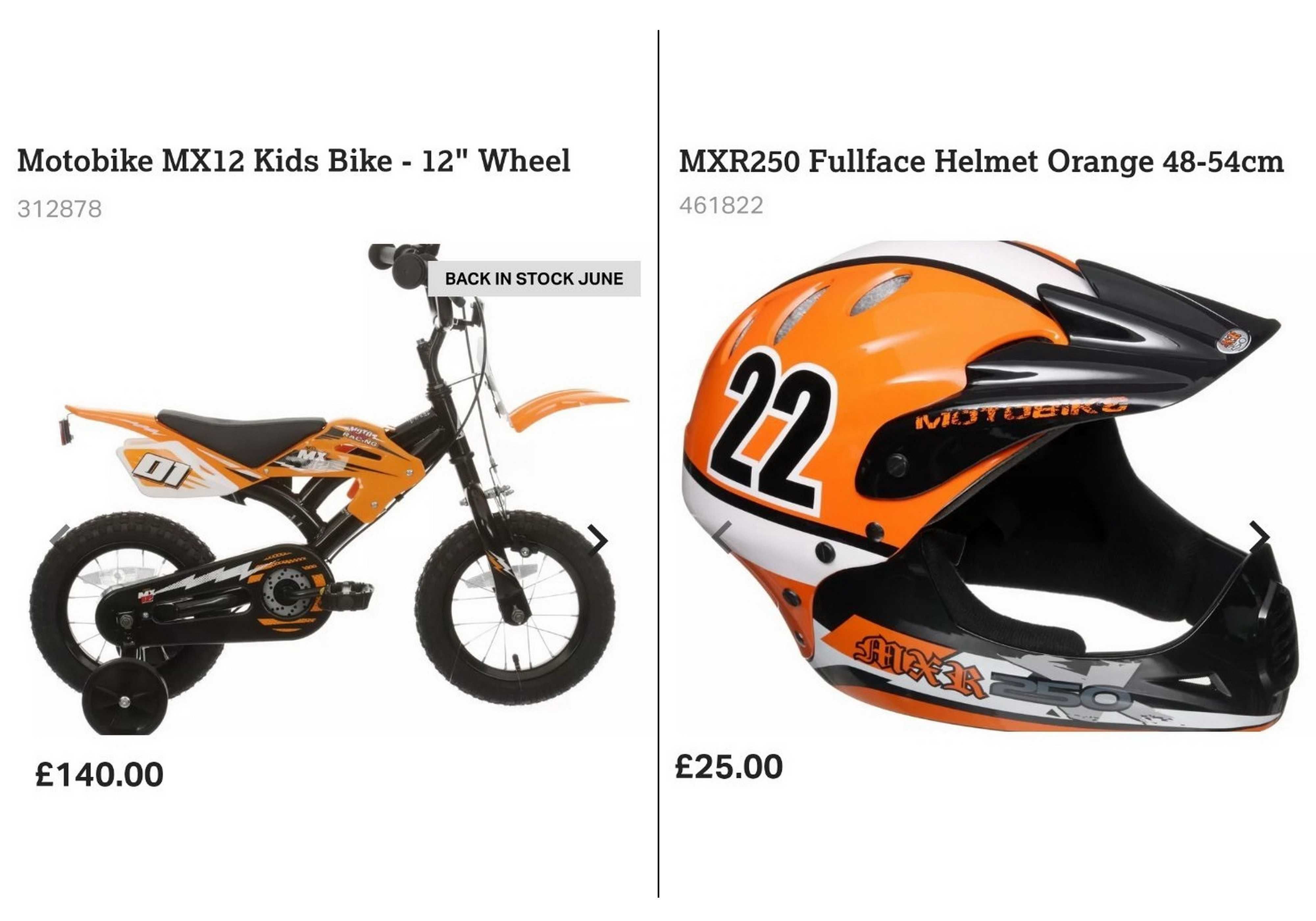 Bicicletă copii 12’ Motobike MXR 250, 12-1, cască – verde cu negru