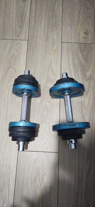 Set 2 gantere ajustabile 16 kg – 4 kg pe fiecare parte + bare incluse