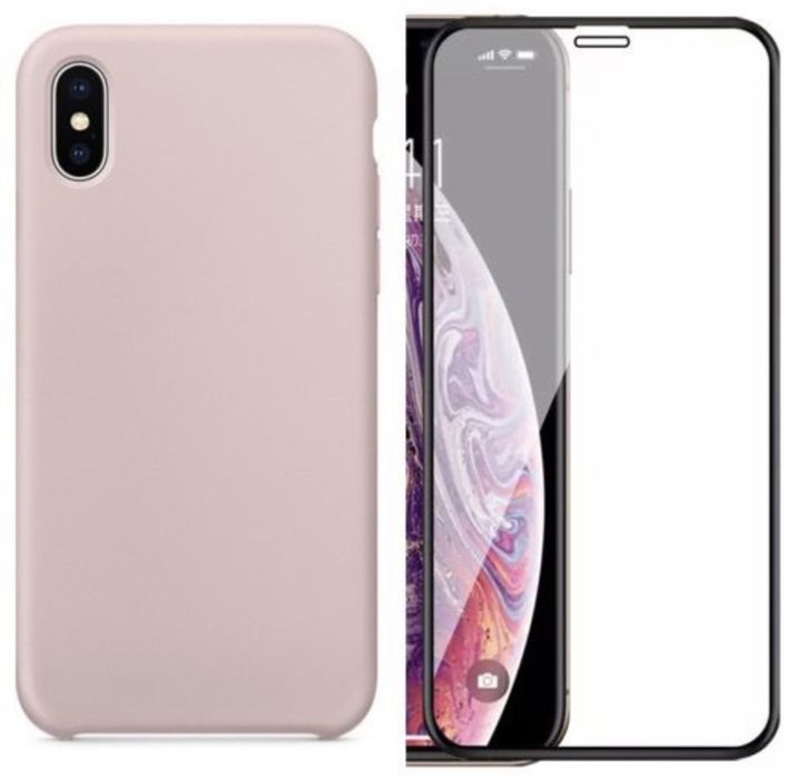 Iphone X XS MAX XR - Husa Alcantara Silicon Catifea + Folie Sticla 9D