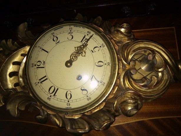 Ceas de perete Rococo lemn masiv sculptat