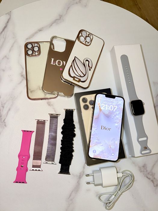 Iphone 13 pro max gold + apple watch 7