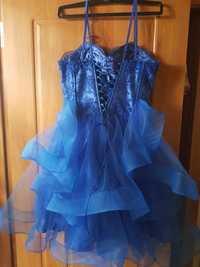 Бална синя рокля