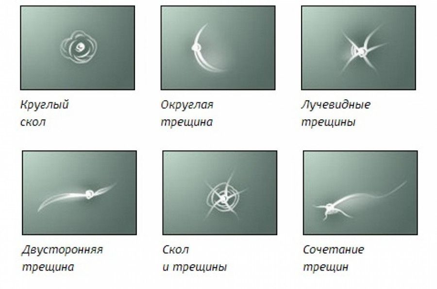 Ремонт, остановка трещин и сколов на лобовых стёклах.