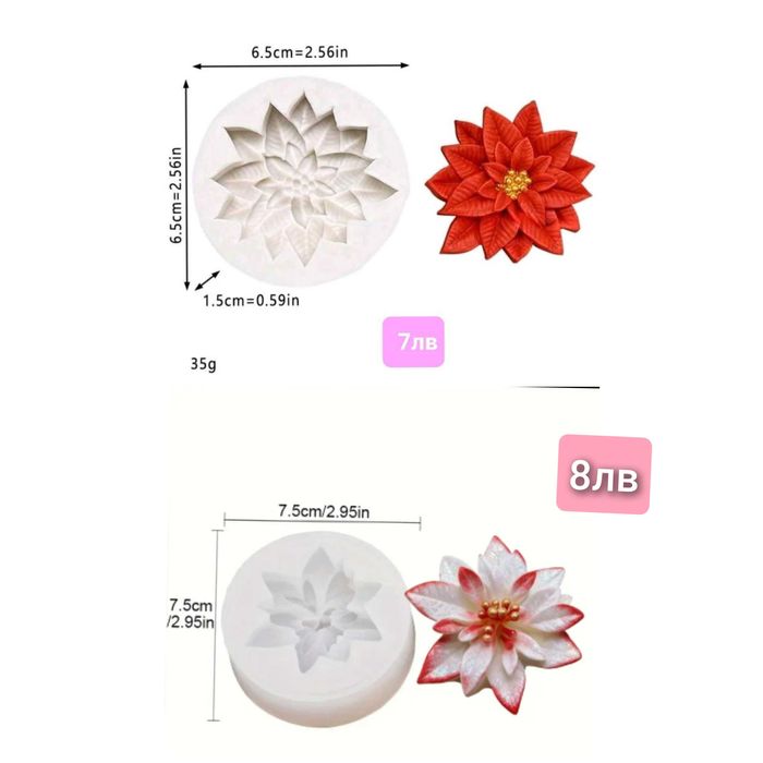 Коледни форми (молдове) за свещи и сапуни