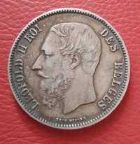 Monede argint 5 franci Belgia Leopold II