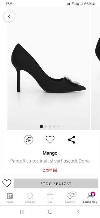 Pantofi toc Mango 36 negrii