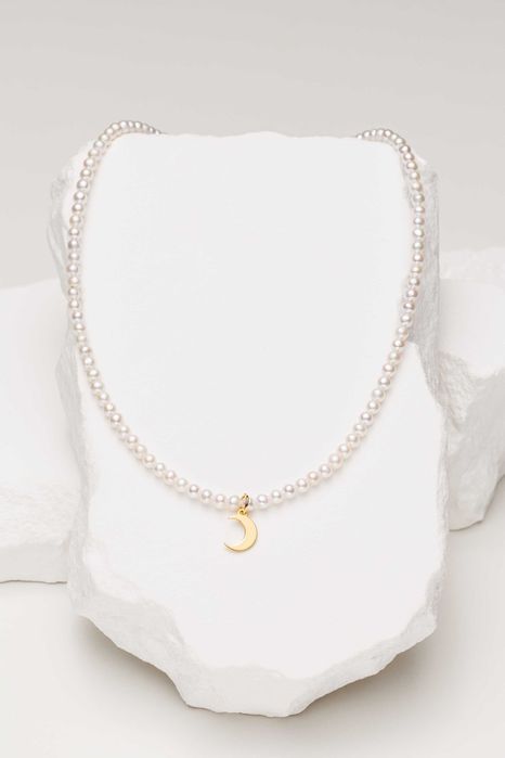 Coliere perle naturale cu talisman aur sau argint|Livrare gratuita Buc