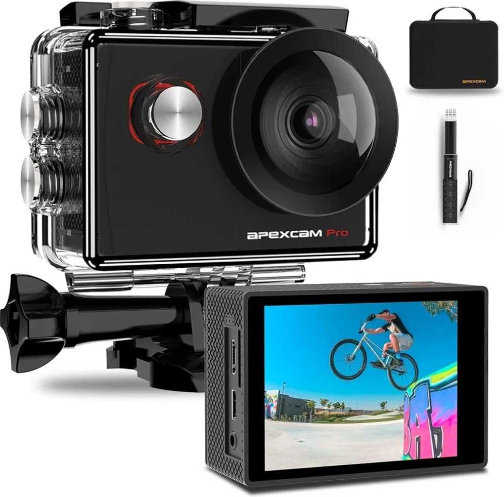 Екшан камера Apexcam X60 Pro, 4K, 60FPS, 2" LCD, Wi-Fi