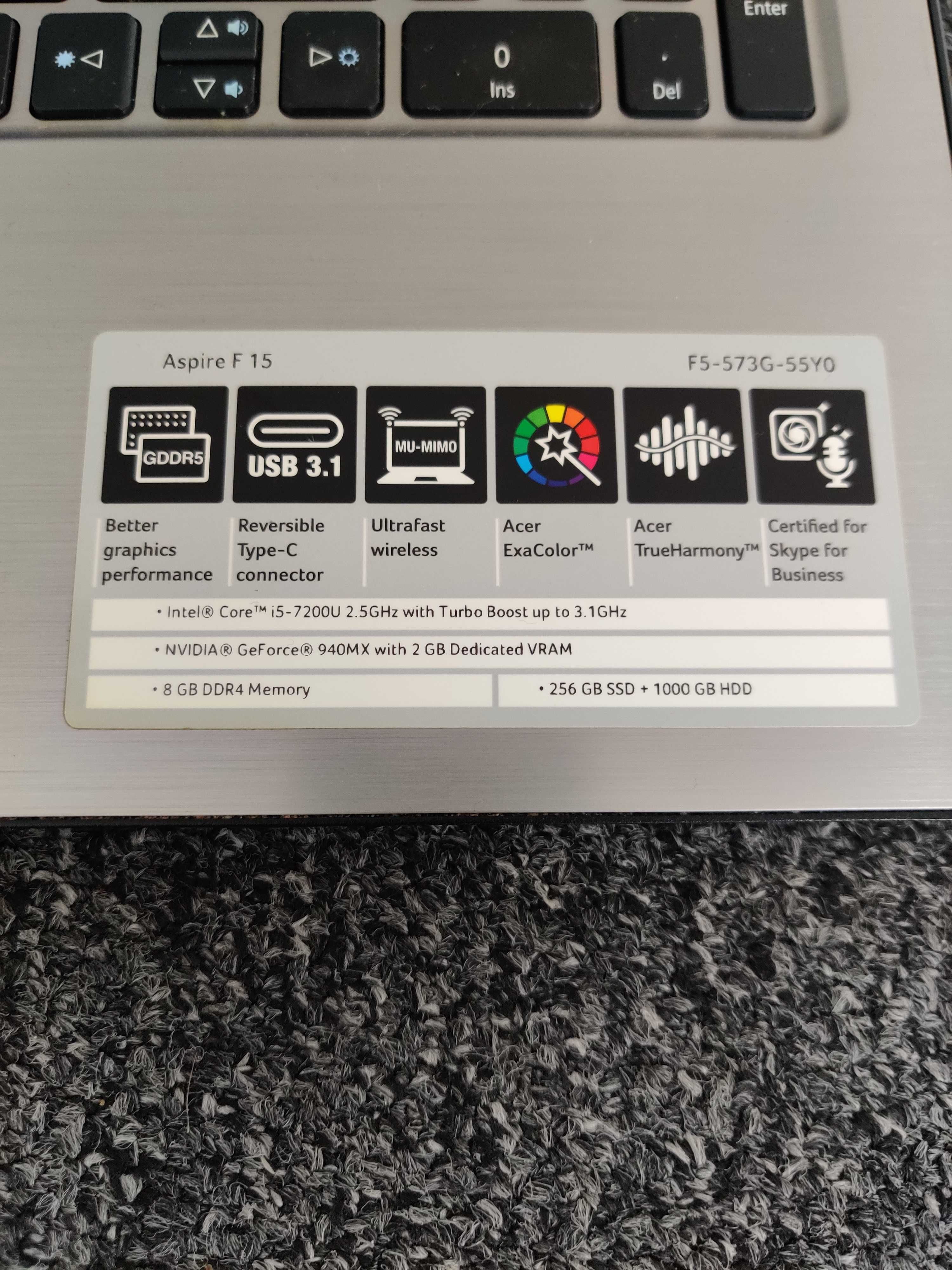 Acer F15 ( i5-7200U- GeForce 940MX )