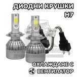 2 БРОЯ H7 LED диодни крушки за фарове H7; 100W, 12000 Lumen