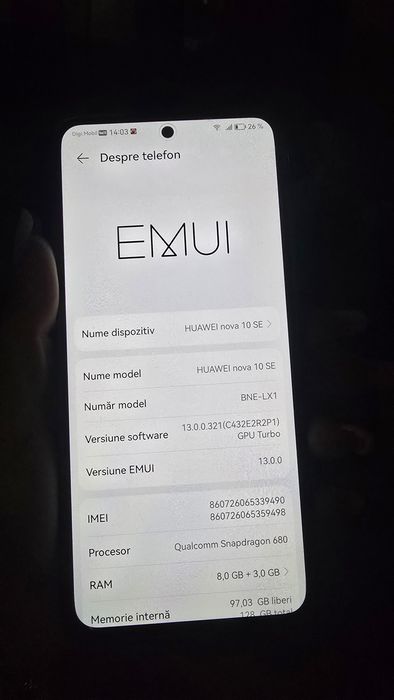 Huawei nova 10 SE cutie PENTRU PIESE