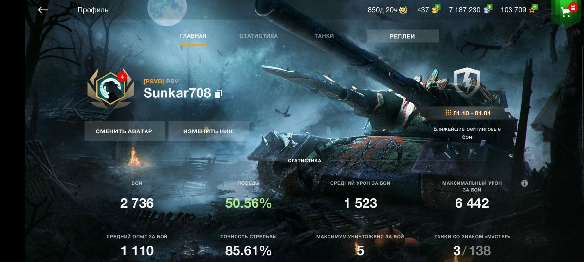 Продаю аккаунт WOT blitz!