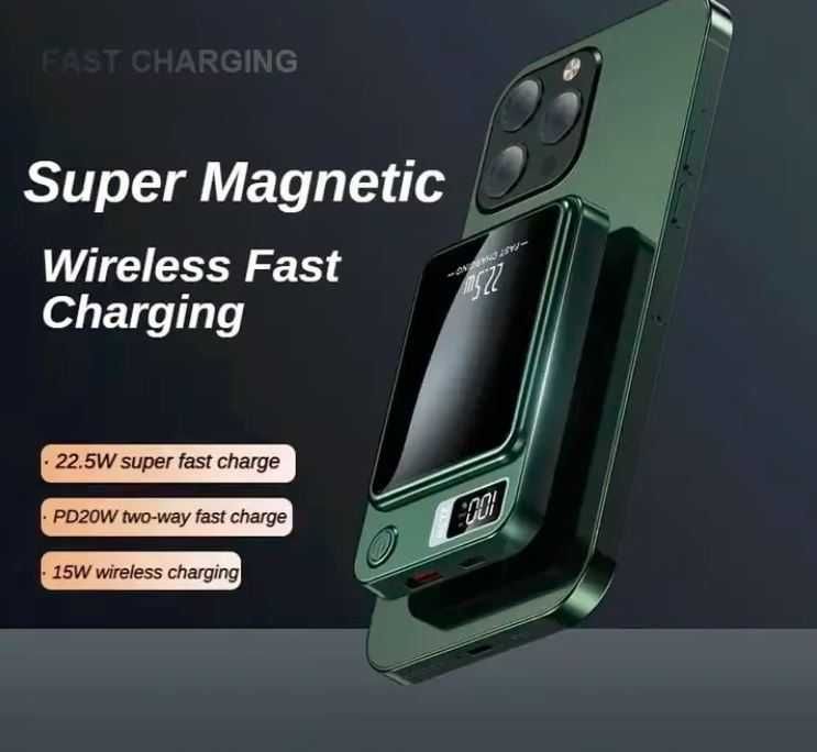 Baterie externa wireless 10.000 mAh, Încărcare Rapidă 22.5W