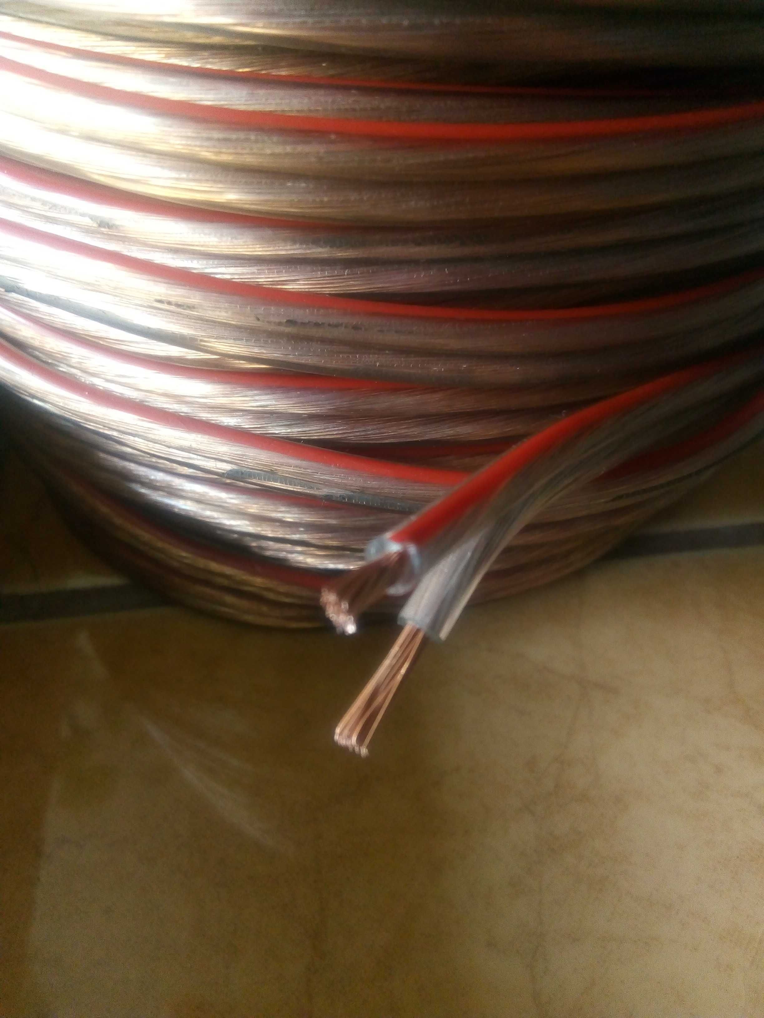 Cablu cupru pentru boxe, difuzor transparent 2x2mm