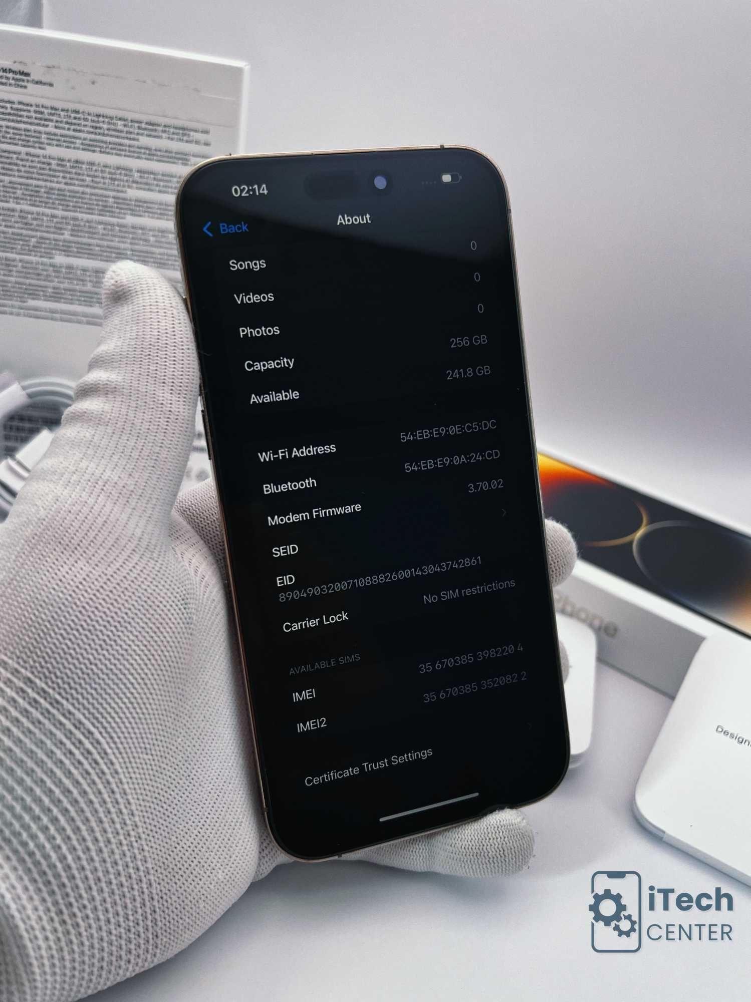 iPhone 14 Pro MAX, 256GB, Gold, 100% батерия, КАТО НОВ, ГАРАНЦИЯ!