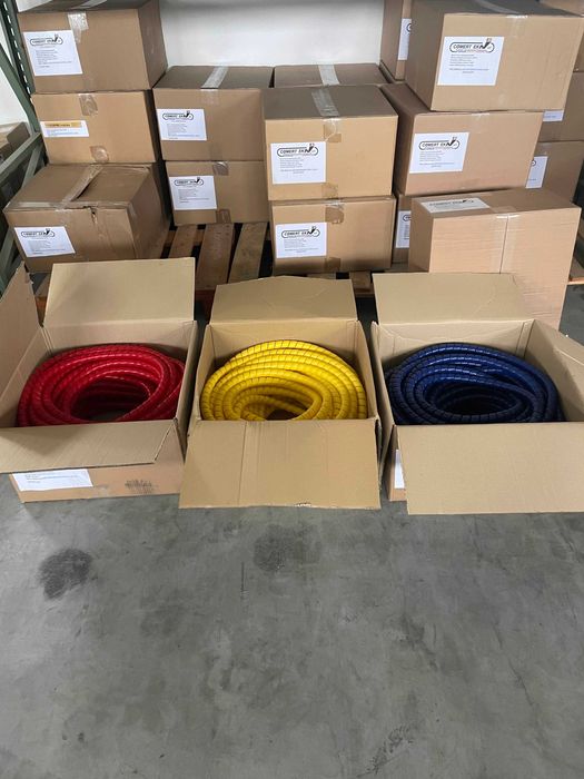 Spirala plastic protectie furtunuri  culor rosu albastru galben