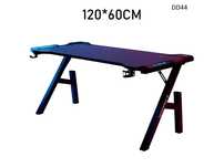 Birou de gaming in forma de Z cu lumini 120*60cm