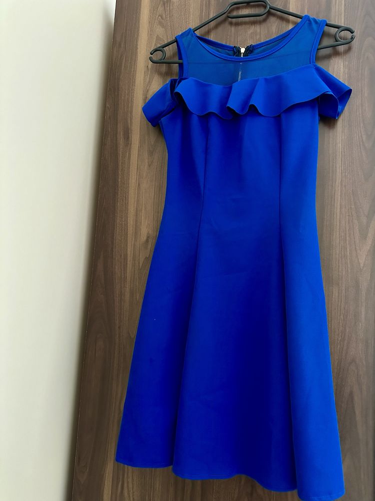 Официална дамска синя рокля