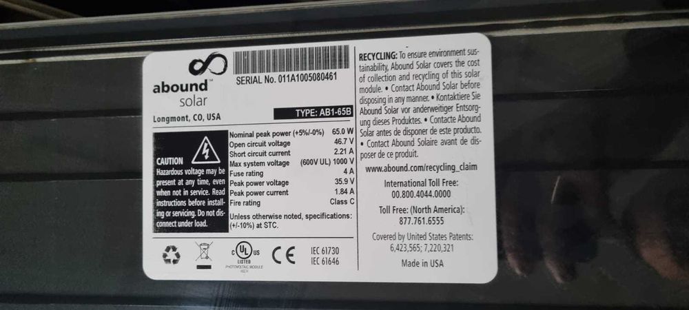 Panouri solare panouri fotovoltaice bifaciale 65W