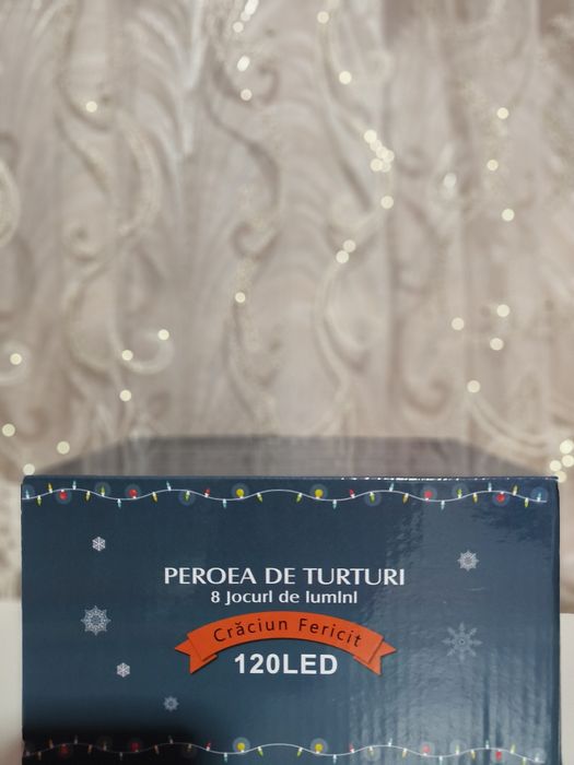 Perdea de țurțuri 8 jocuri de lumini 120LED 5,5m