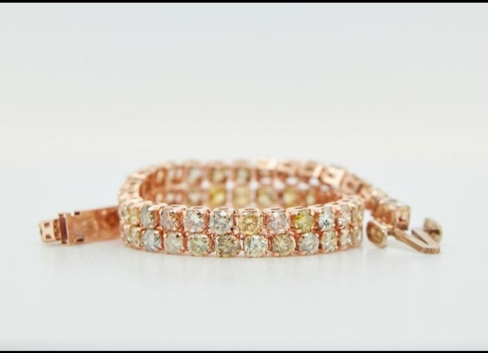 Bratara tenis 18ct cu diamante naturale aur roz