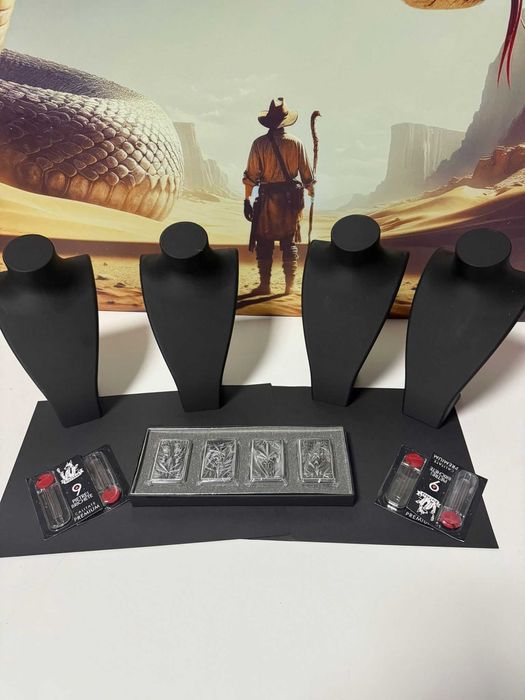 Set 4 brichete metalice – design 3D în relief